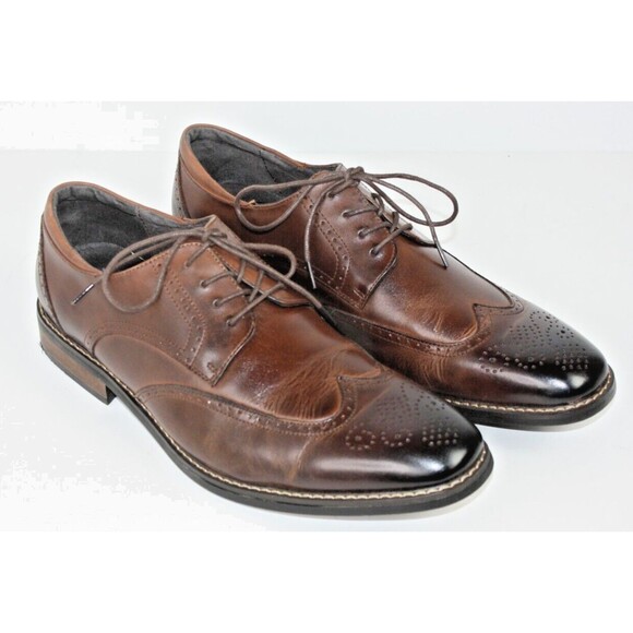 Joseph Abboud Wingtip Oxford Brouge Chestnut Leather Men\'s Dress Shoes sz 12D main image 6